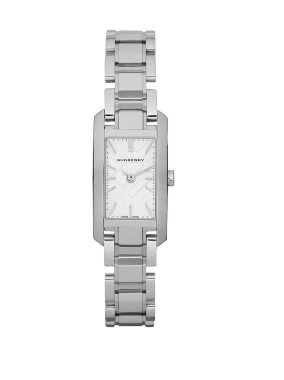 Burberry Silver Rectangular Stainless Steel Bracelet Watch in new condition